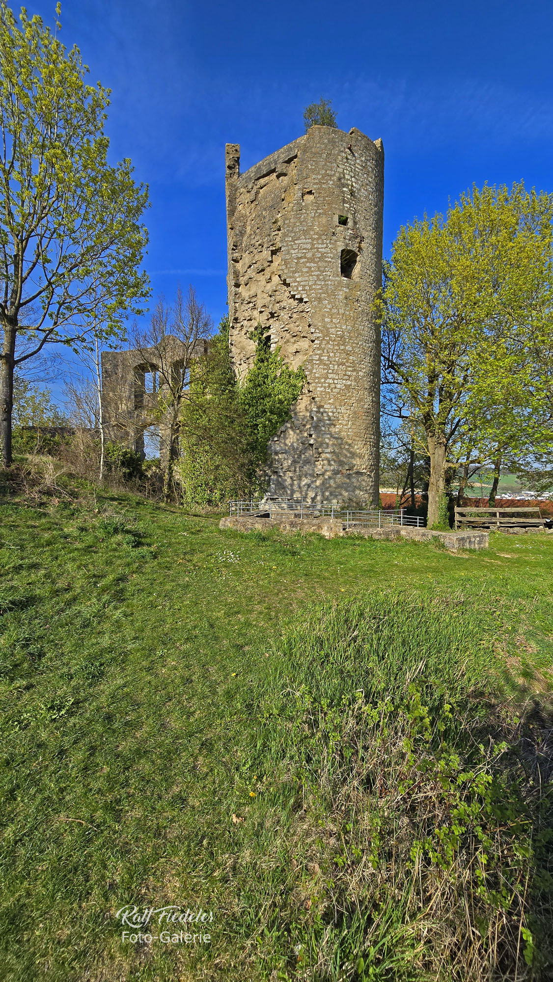 Burg Neuhaus, Rest vom ehemaligen Burgfried und eine Mauerwand
