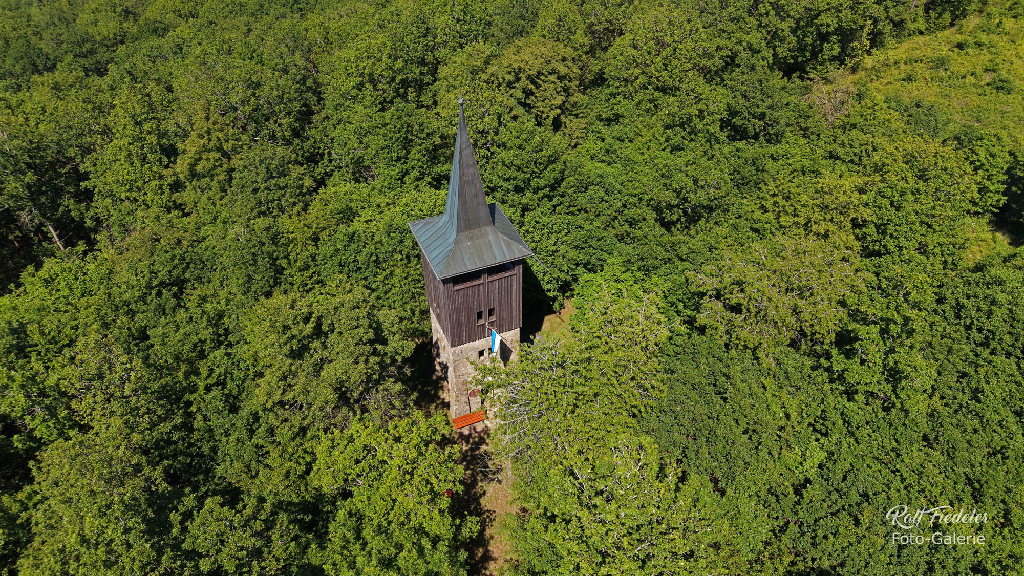 Drohnenfoto vom Andreas-Därr-Turm aus südlicher Richtung