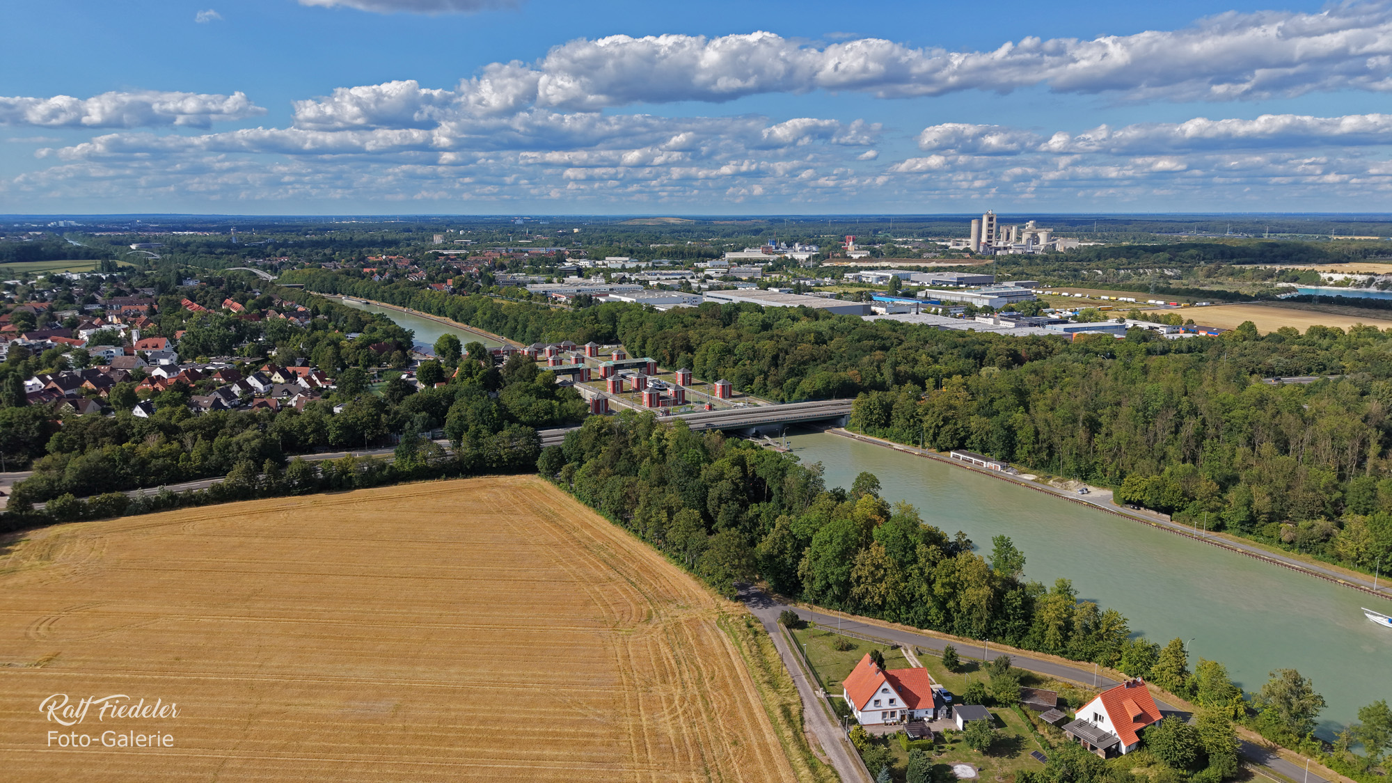 Drohnenfoto von der Hindenburg-Schleuse in Hannover-Anderten
