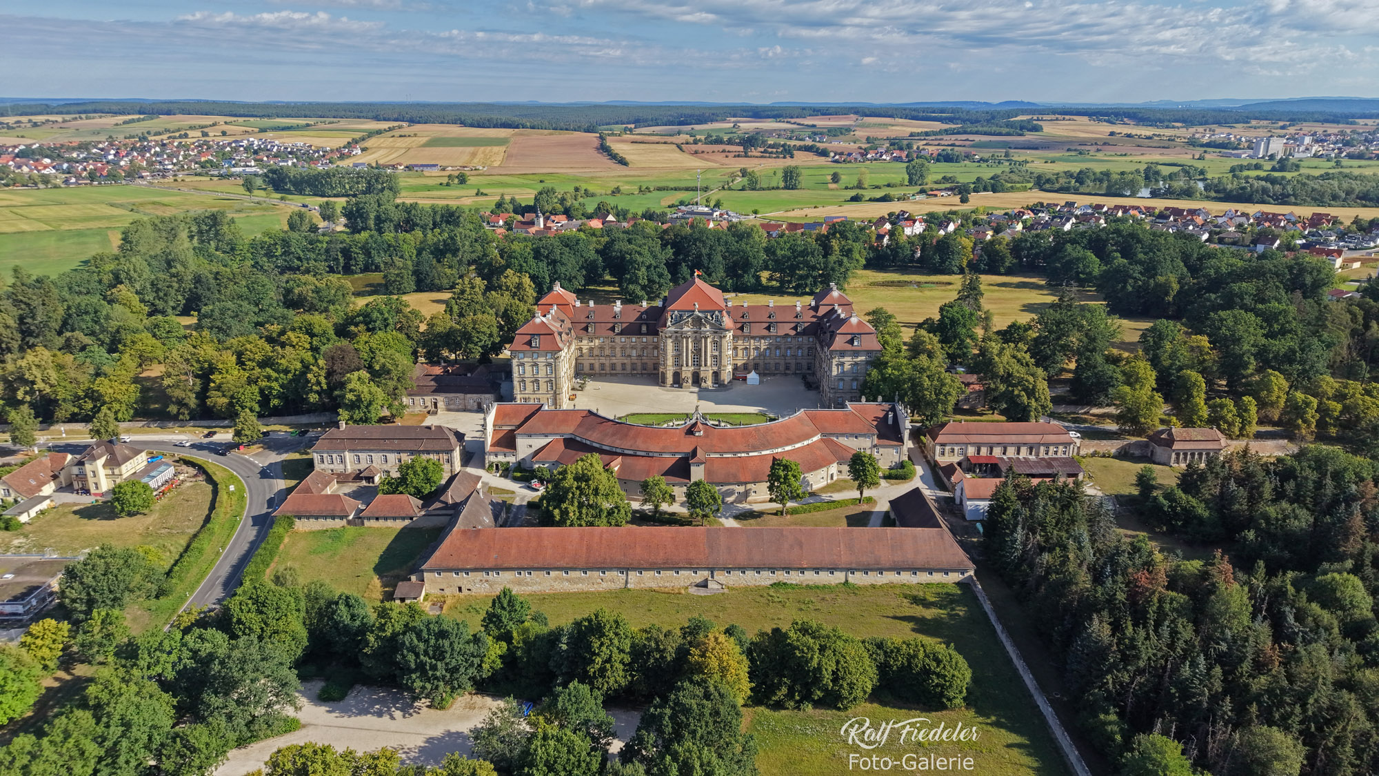 Drohnenfoto von Schloss Weißenstein in Pommersfelden